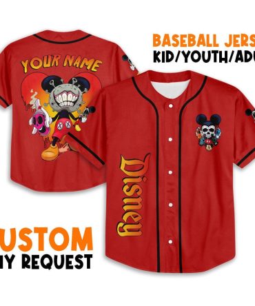 Custom Disney Baseball Jersey – Personalized Youth/Adult Sizes – Unique Cartoon Design