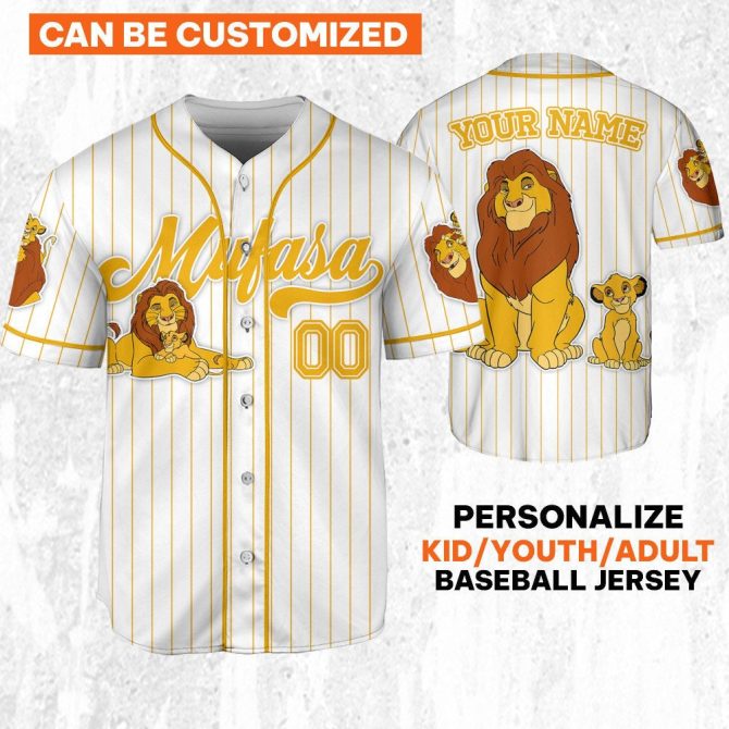 Customizable Lion Family Baseball Jersey For Kids/Adults - Personalized Name Option