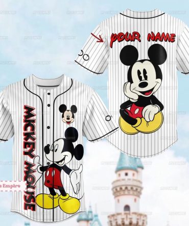Customizable Mickey Mouse Baseball Jersey – Personalize Your Name, Disney Lovers Gift