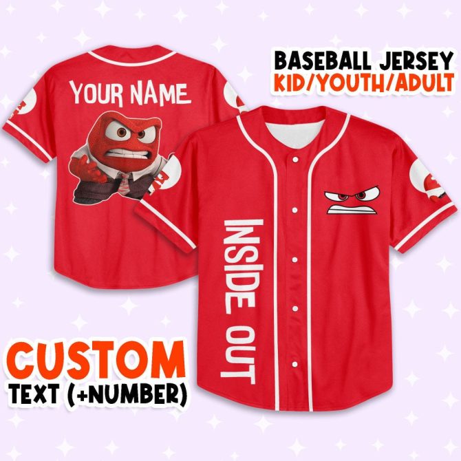 Custom Inside Out Baseball Jersey - Add Name & Number - Kids/Youth/Adult Sizes