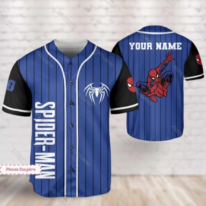 Custom Spider-Man Baseball Jersey – Personalized Name & Striking Design