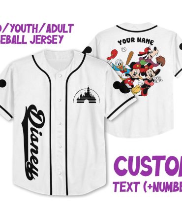 Custom Disney Baseball Jersey For Kids/Adults - Add Your Name & Number!
