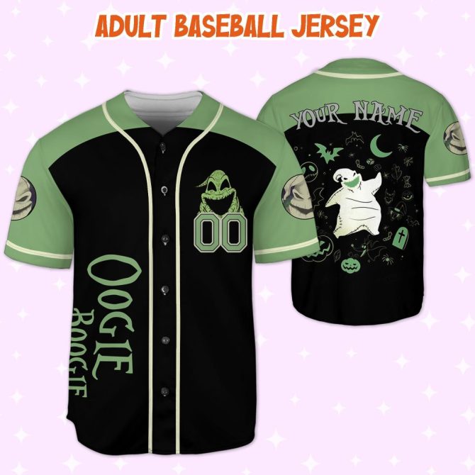Custom Oogie Boogie Adult Baseball Jersey – Personalized Halloween Style