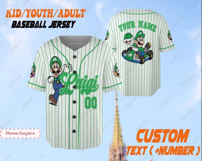 Customizable Kids/Adult Baseball Jersey - Add Your Name & Number - Playful Game Theme