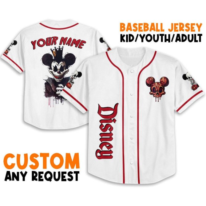 Customizable Disney Baseball Jersey - Unique Design For Kids, Youth & Adults - Personalize Today!