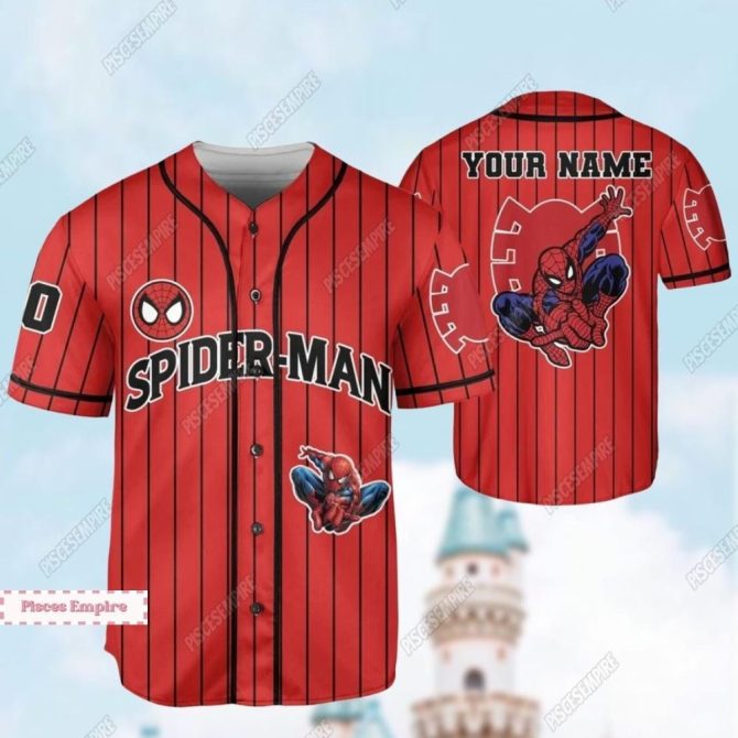 Customizable Spider-Man Baseball Jersey - Personalized Superhero Apparel For Fans