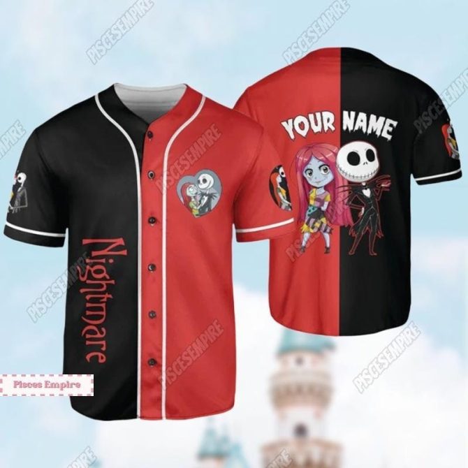 Custom Nightmare Baseball Jersey - Personalized Halloween Theme Shirt