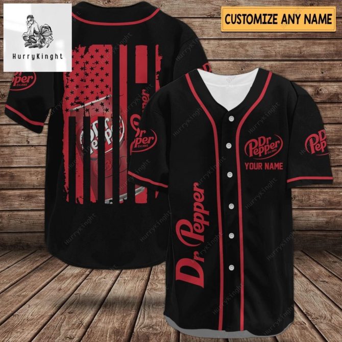 Custom Dr Pepper Baseball Jersey - Personalize Your Name - Stylish & Unique Gift