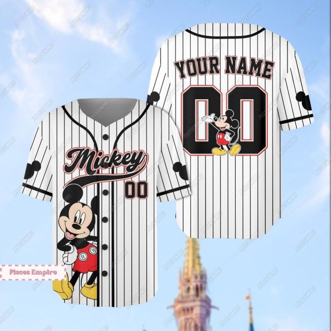 Customize Your Mickey Mouse Baseball Jersey - Personalize Your Name & Number!
