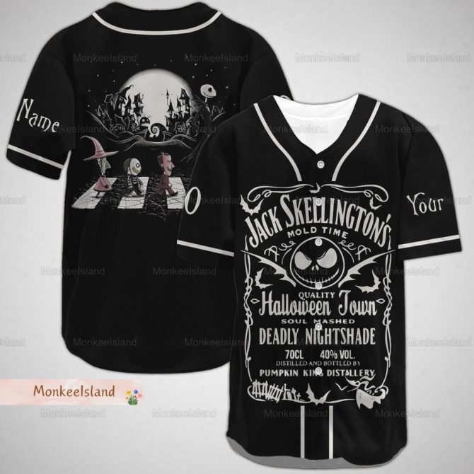 Customizable Halloween Baseball Jersey - Spooky Nightmare Theme, Perfect For Fans!