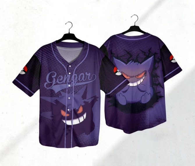 Official Gengar Baseball Jersey - Stylish Pokémon Fan Apparel For Men & Women