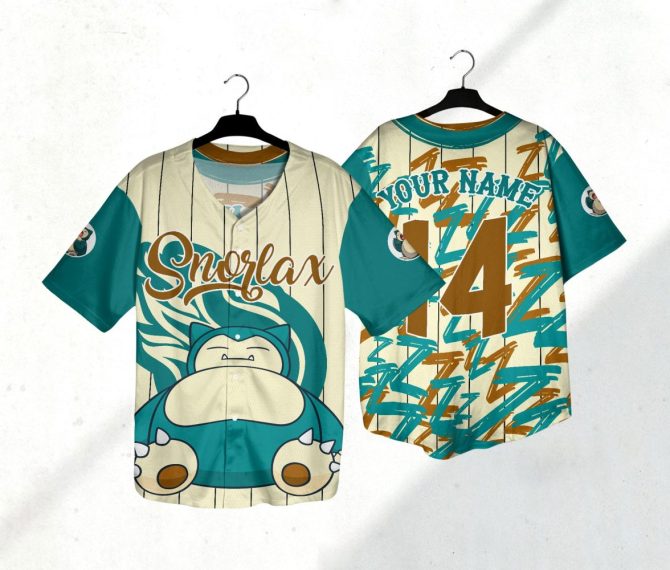 Custom Snorlax Baseball Jersey – Personalize With Your Name & Number!