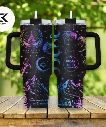 Celestial Travel Mug With Handle – Cosmic Art Design, Double-Walled Insulation, 20Oz Tumbler For Hot & Cold Drinks