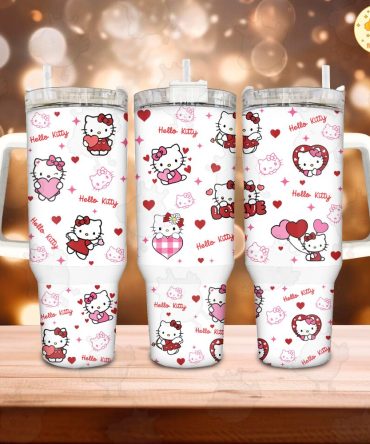 Hello Kitty Love Stainless Steel Tumbler With Handle - Cute & Durable Travel Mug