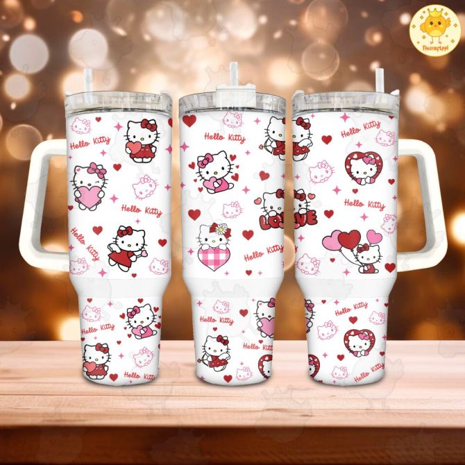 Hello Kitty Love Stainless Steel Tumbler With Handle - Cute & Durable Travel Mug