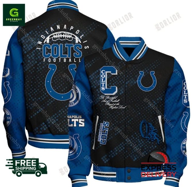 Indianapolis Colts Varsity Jacket - Stylish Nfl Fan Gear With Free Express Shipping