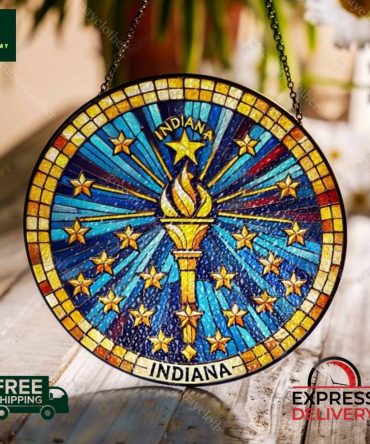 Indiana Stained Glass Sun Catcher - Starburst Design