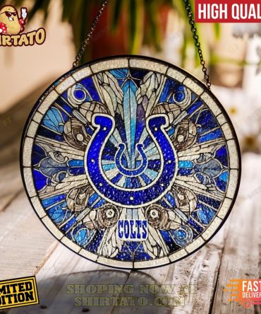 Stunning Colts Stained Glass Hanging - Limited Edition, High Quality Décor - Fast Delivery!