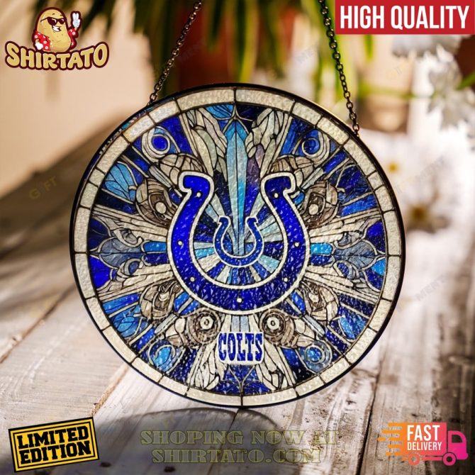Stunning Colts Stained Glass Hanging - Limited Edition, High Quality Décor - Fast Delivery!