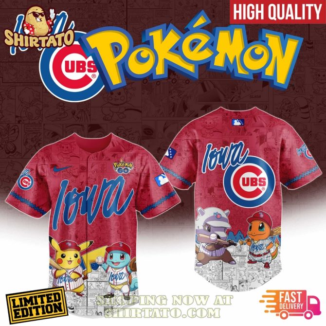 Limited Edition Iowa Cubs Pokémon Jersey - High Quality & Fast Delivery!