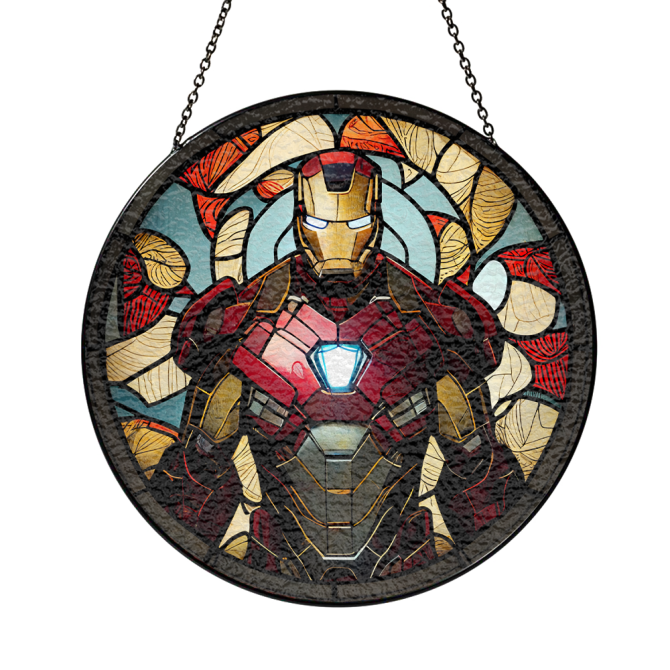 Marvel Stained Glass Suncatcher - Iron Hero Design For Home Decor & Gifts - Image 3