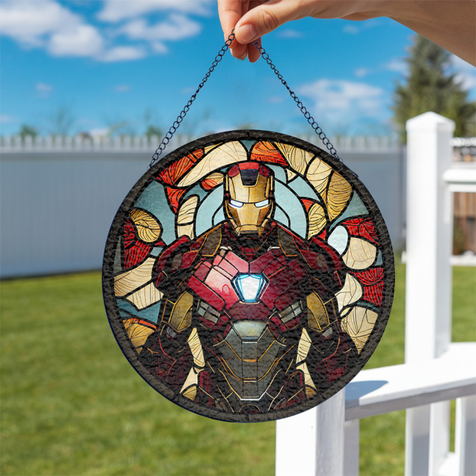 Marvel Stained Glass Suncatcher - Iron Hero Design For Home Decor & Gifts - Image 2