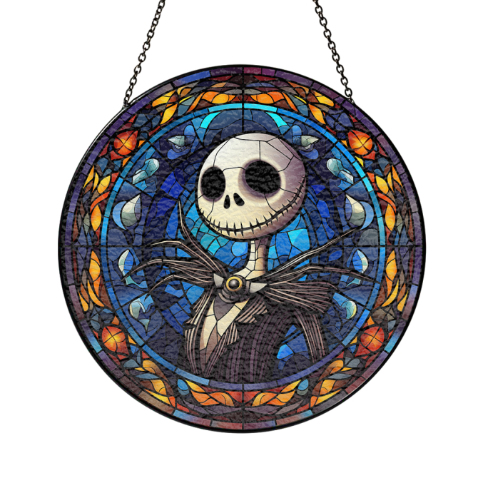 Enchanting Stained Glass Skull Art - Vibrant Hanging Decor For Home & Office - Image 5