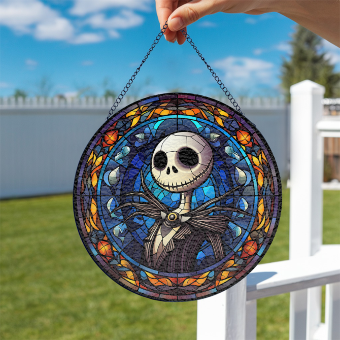 Enchanting Stained Glass Skull Art - Vibrant Hanging Decor For Home & Office - Image 4