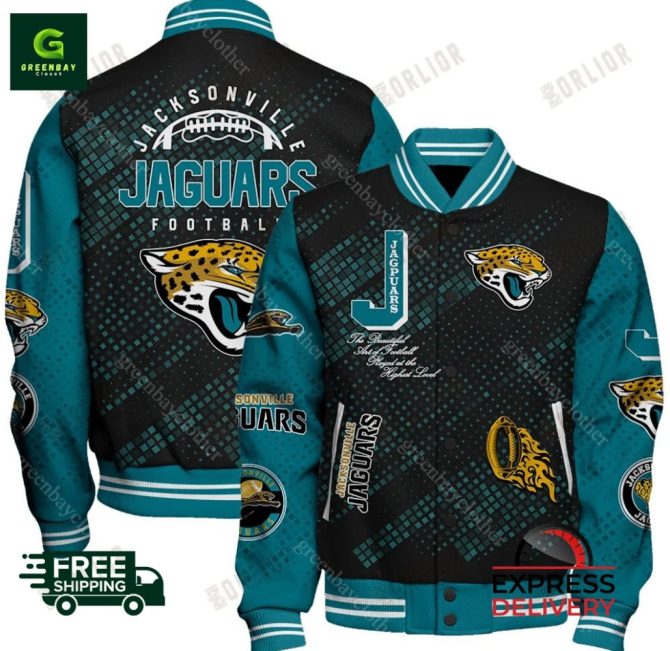 Jacksonville Jaguars Varsity Jacket - Official Nfl Gear, Free Shipping, Limited Edition