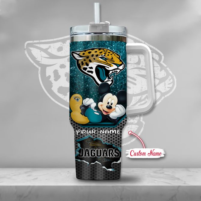 Custom Name Jaguars Tumbler With Mickey Mouse Design - Perfect Fan Gift! - Image 2