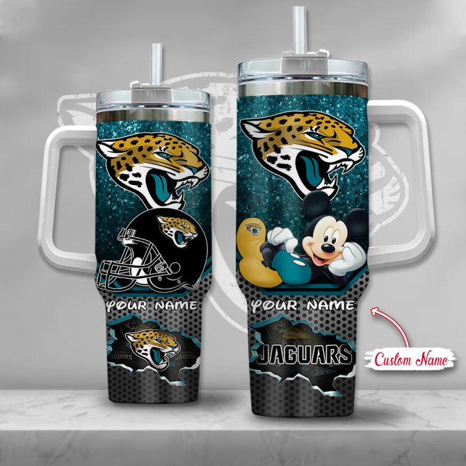 Custom Name Jaguars Tumbler With Mickey Mouse Design - Perfect Fan Gift!