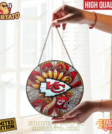 Kansas City Chiefs Stained Glass Hanging Decor - Limited Edition, Fast Delivery!