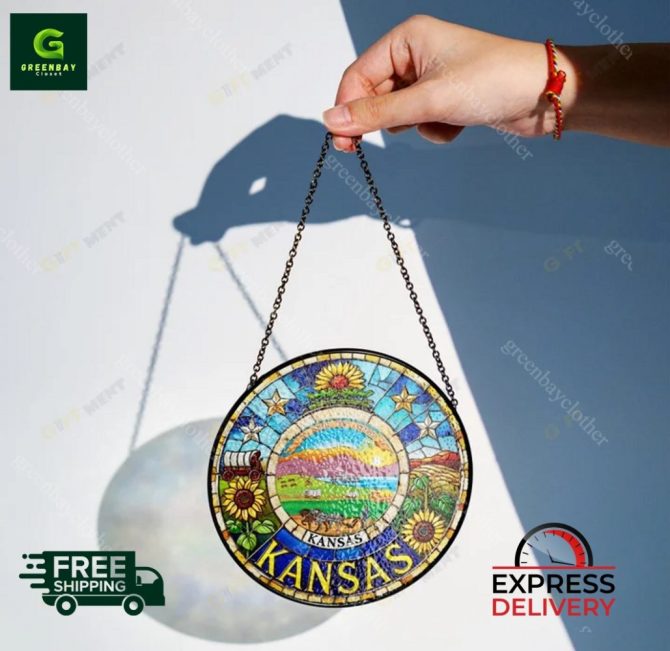 Stunning Kansas Stained Glass Suncatcher - Image 2