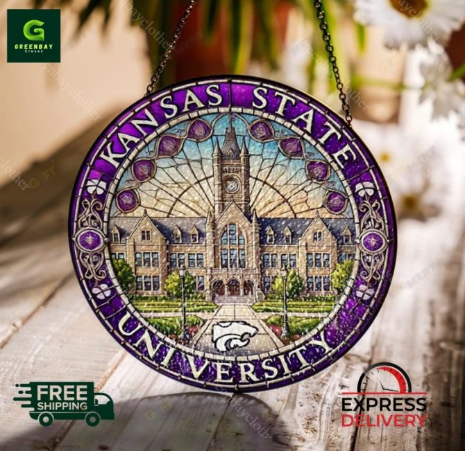 Stunning Kansas State University Stained Glass Suncatcher - Free Shipping & Express Delivery