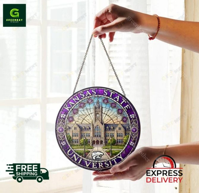 Stunning Kansas State University Stained Glass Suncatcher - Free Shipping & Express Delivery - Image 3