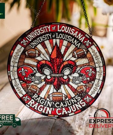 University Of Louisiana Ragin' Cajuns Stained Glass Sun Catcher - Free Shipping & Express Delivery
