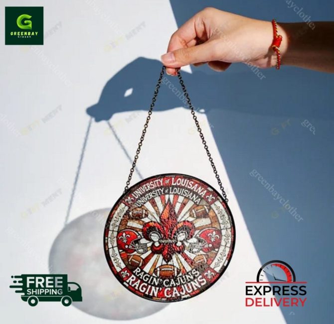 University Of Louisiana Ragin' Cajuns Stained Glass Sun Catcher - Free Shipping & Express Delivery - Image 2