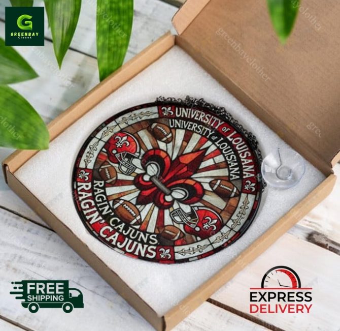 University Of Louisiana Ragin' Cajuns Stained Glass Sun Catcher - Free Shipping & Express Delivery - Image 5