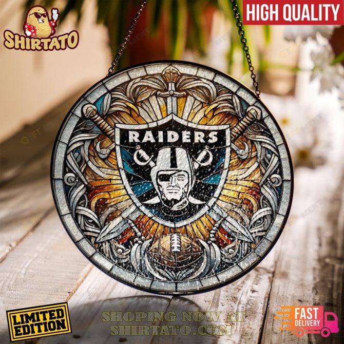 Limited Edition Raiders Stained Glass Sun Catcher – Premium Quality, Fast Delivery!