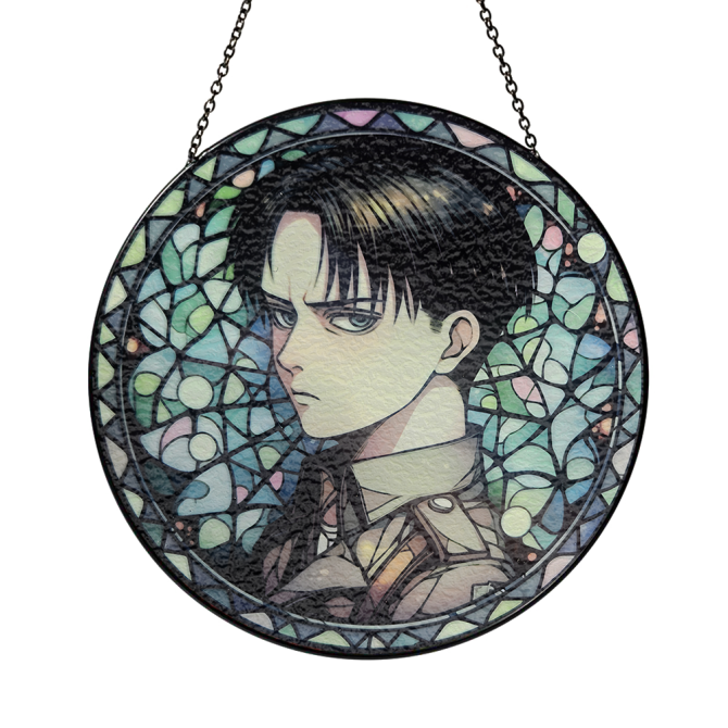 Anime Stained Glass Wall Art – Vibrant Decorative Hanging Panel For Fans - Image 3