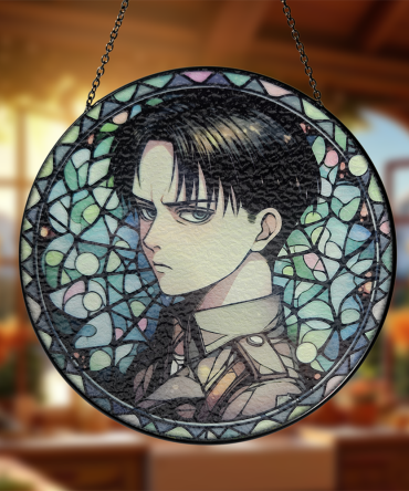 Anime Stained Glass Wall Art – Vibrant Decorative Hanging Panel For Fans