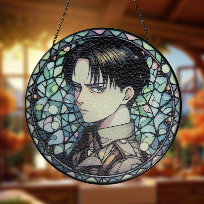 Anime Stained Glass Wall Art – Vibrant Decorative Hanging Panel For Fans