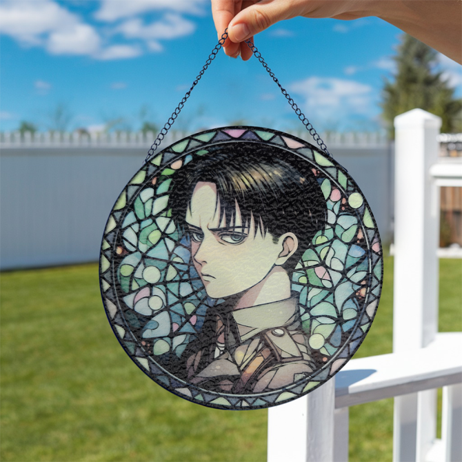 Anime Stained Glass Wall Art – Vibrant Decorative Hanging Panel For Fans - Image 2