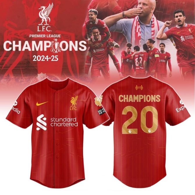 Liverpool Fc 2024-25 Premier League Champions Jersey - Celebrate Victory In Style!