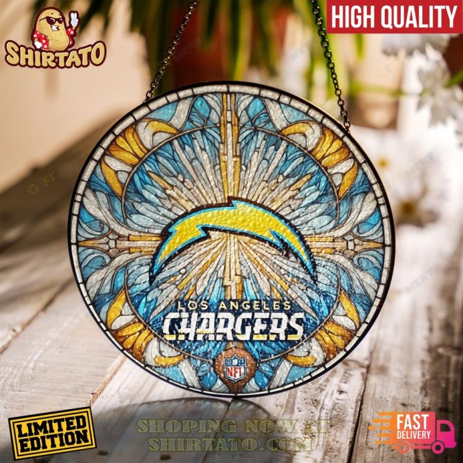 Limited Edition Los Angeles Chargers Stained Glass Art - High Quality Home Decor