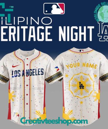 Custom La Baseball Jersey - Filipino Heritage Night Special Edition