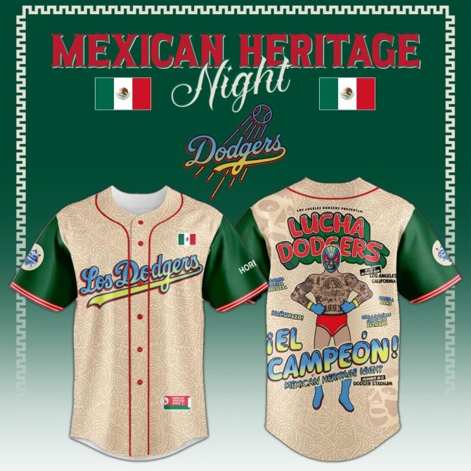 Limited Edition Mexican Heritage Night Dodgers Jersey – Celebrate With Style!