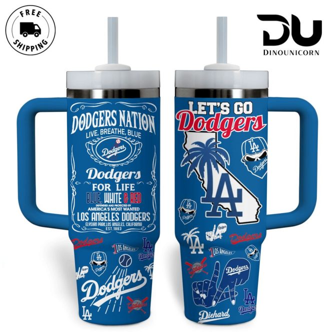 Official Dodgers Fan Mug  Lid  Large Handle Show Your Team Pride