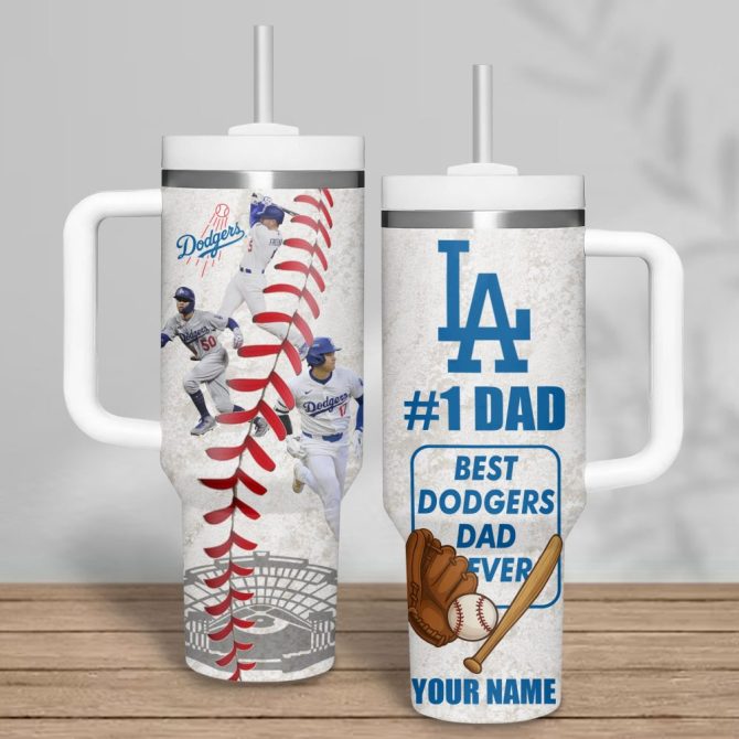 Custom Dodgers Tumbler - #1 Dad Gift - Best Dodgers Fan Cup - Personalize Name! - Image 3