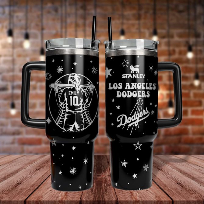 Custom Los Angeles Dodgers Stanley Tumbler - Personalized Name & Number - Unique Baseball Fan Gift